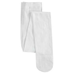 Collant fin blanc à motifs ton sur ton 