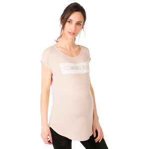 Tee-shirt de grossesse manches courtes avec inscription crinkle 