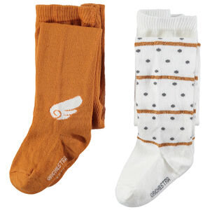 Lot de 2 collants épais avec motifs fantaisie en jacquard 