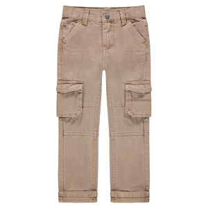 Pantalon en coton surteint avec larges poches à rabat 
