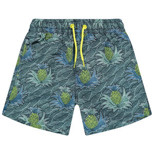Short de bain à motifs tropicaux 