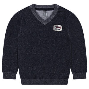 Pull en tricot avec badge patché 