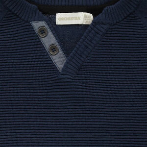 Junior - Pull en tricot ottoman avec col esprit tunisien 