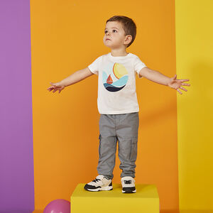Pantalon cargo en toile unie pour bébé garçon 