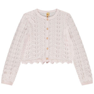 Gilet manches longues en tricot fantaisie uni fille 