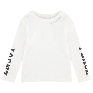 Tee-shirt manches longues avec inscriptions printées 