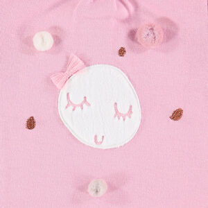 Tee-shirt manches longues en jersey avec lune en sherpa et pompons 