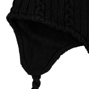 Bonnet péruvien en tricot doublé polaire avec pompon 