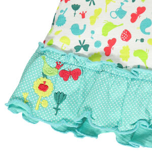 Robe naissance imprimée à volants 