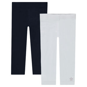 Lot de 2 leggings en jersey unis avec print 