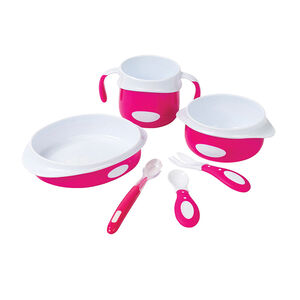 Set repas 6 pièces - Rose/Blanc 