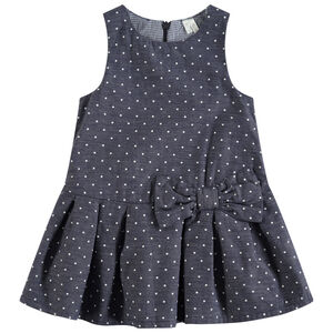 Robe sans manches à pois all-over doublée carreaux vichy 