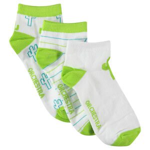 Lot de 3 paires de chaussettes assorties motif cactus 