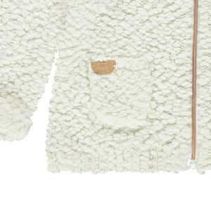 Gilet en tricot maille pop-corn zippé 