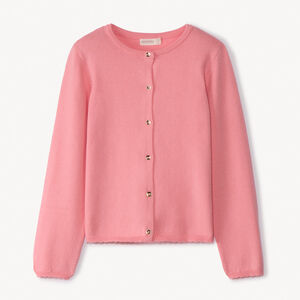 Gilet en tricot uni festonné fille 