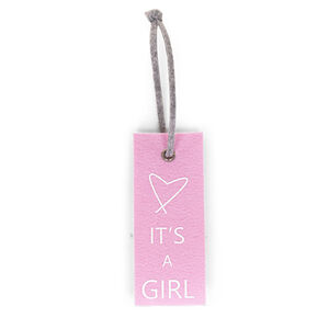 Plaque de porte en feutre It's A Girl - Soft rose 