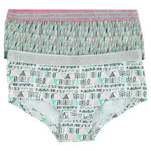 Junior - Lot de 2 shorties à imprimé graphique et taille brillante 