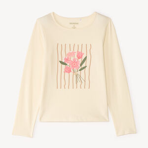 T-shirt manches longues print pailleté fille 