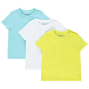 Lot de 3 t-shirts manches manches courtes unis en coton bio 