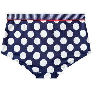 Maillot de bain 2 pièces à pois all-over et détails rayés 