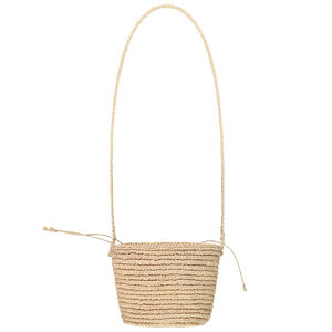 Sac bandoulière en raphia tressé avec fermeture fille 