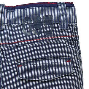 Pantacourt en toile rayé avec poches 