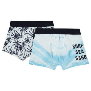 Junior - Lot de 2 boxers avec palmiers printés et message 