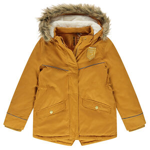 Junior - Parka en twill doublée sherpa avec fausse fourrure amovible 