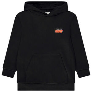 Sweat long à capuche avec étiquette tissée garçon 