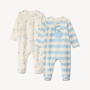 Lot de 2 dors-bien singe fantaisie en molleton pour bébé garçon avec ouvertures différentes selon l'âge 