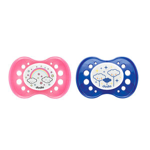 Sucette silicone 18 mois+ Nuit - Nuages / Arc-en-Ciel 