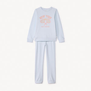 Ensemble jogging molleton à print pailleté fille 