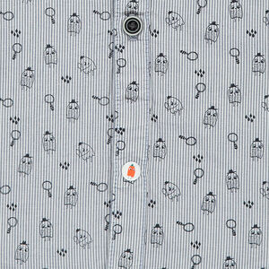 Ensemble chemise manches courtes et pantalon en chambray 