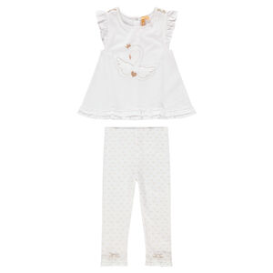 Ensemble avec tunique print cygne et legging imprimé couronnes all-over 