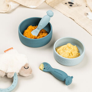 Set de 2 bols en silicone Dotti Bleu 