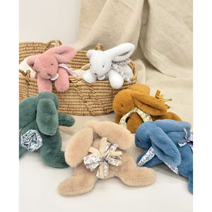 Peluche doudou Lapin 25 cm Beige Sable 