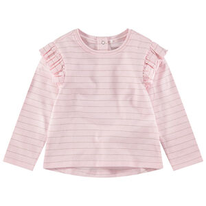 Tee-shirt manches longues en jersey à fines rayures dorées 