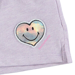 Short en molleton avec badge Smiley forme coeur 