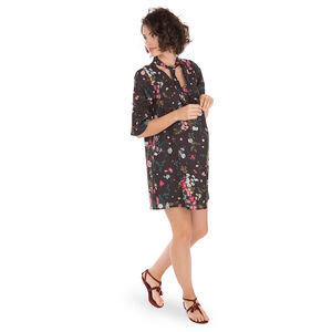 Robe de grossesse ample imprimée fleurs all-over 