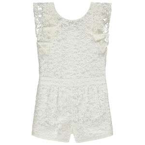 Combinaison courte de cérémonie en organza brodé fille 