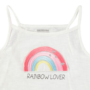Junior - Débardeur en jersey avec arc-en-ciel brodé 