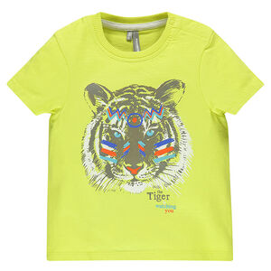 Tee-shirt manches courtes en jersey avec animal printé 