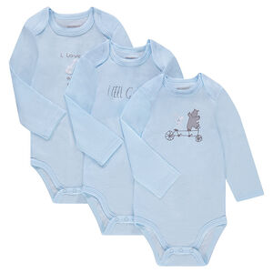 Lot de 3 bodies manches longues en jersey avec prints fantaisie 