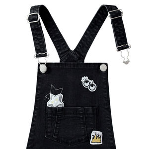 Junior - Robe salopette avec badges et étoiles printées 