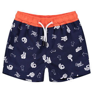 Short de bain avec symboles printés all-over 