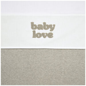 Drap berceau appliqué "Baby love" 75x100 Sand Melange 