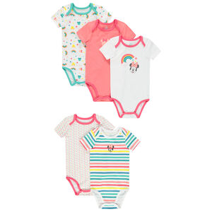 Lot de 5 bodies manches courtes print Minnie Disney 