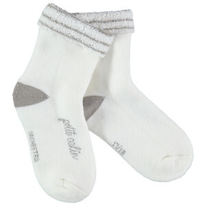 Chaussettes en bouclette avec inscription en jacquard pour bébé 