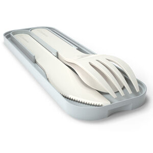 Set de 3 couverts en plastique PLA natural 