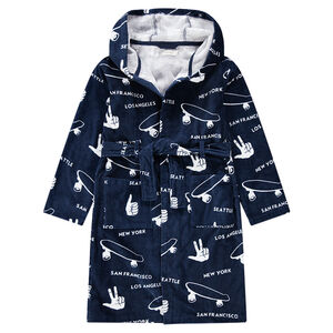 Junior - Peignoir en éponge avec motif esprit skateboard 